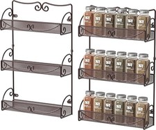 3 Tier Wall Mounted Spice Rack 2 Pack Bronze