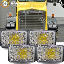 Brightest 4PCS 4x6" Led Headlights H4656 For Kenworth T400 T600A T800 W900