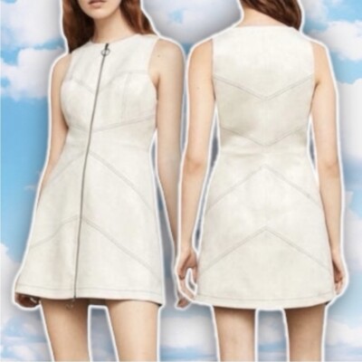 BCBGMaxAzria Alaina Faux Suede A-Line Zip Up Dress Mod Date