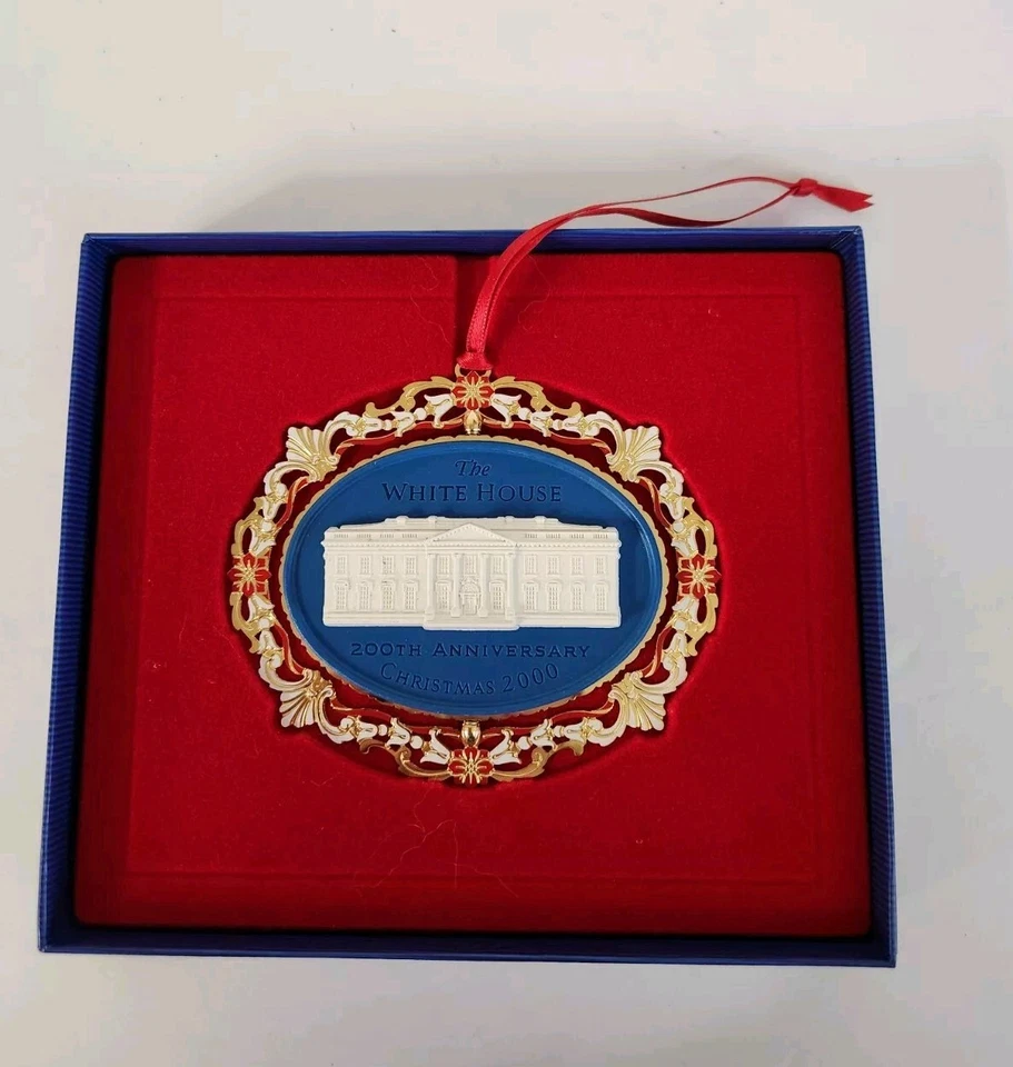 Винтажный 2000 Белый дом Рождественское украшение совершенно новый в коробке подлинный документы - Изображение 3 из 4