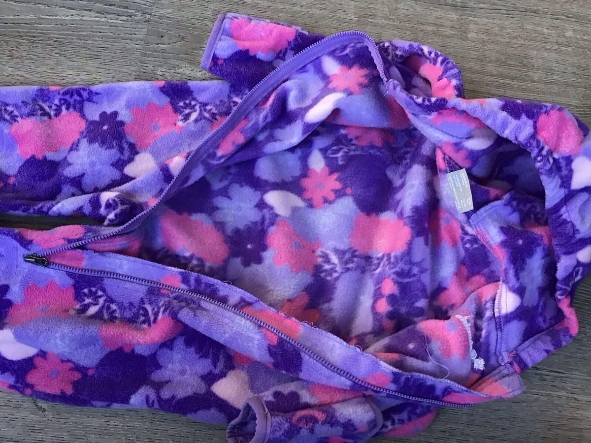 Columbia Toddler 12-18 Mo Purple Pink Girls Floral Fleece