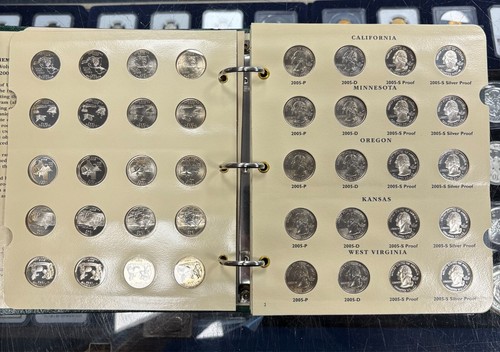 1999 - 2009 WASHINGTON QUARTER ✪ 224 COIN SET ✪ 25C COIN ALBUM W/ SILVER PROOFS - Picture 13 of 19