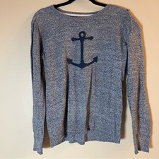 Nautica Blue Crew Neck Sweater with Anchor Design