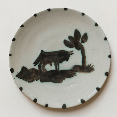 Pablo Picasso - Madoura edition ceramic plate 'Taureau sous l