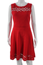 Milly Womens Fit Flare Sleeveless Red Viscose Dress Size M