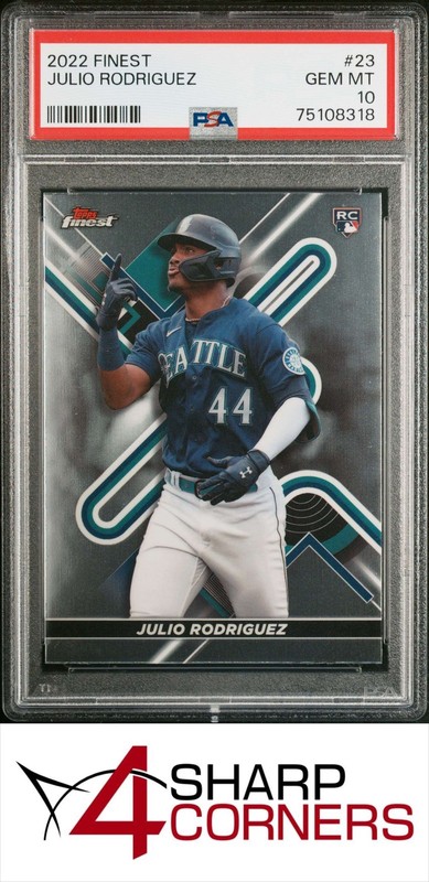 2022 TOPPS FINEST #23 JULIO RODRIGUEZ RC MARINERS PSA 10