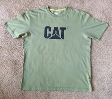 Caterpillar T-Shirt Men's Medium Graphic Print Green Short Sleeve