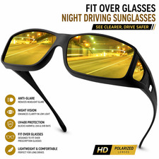 Fit Over Sunglasses Polarised Anti Glare Night Driving UV400 Over Glasses UK