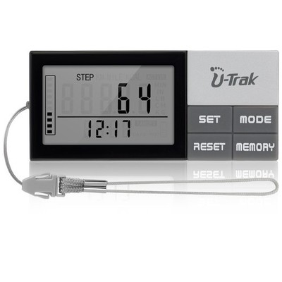 U-Trak 3D Pedometer Step Counter w/ Lanyard 7 Day Memory Calories