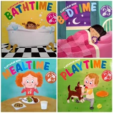 Interactive Lift-A-Flap Sign Language Book Set for Kids: Bathtime, Bedtime, ...