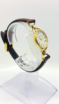Exc+5] GUCCI 6000.2.L Quartz Gold Black Dial Women's Watch Used
