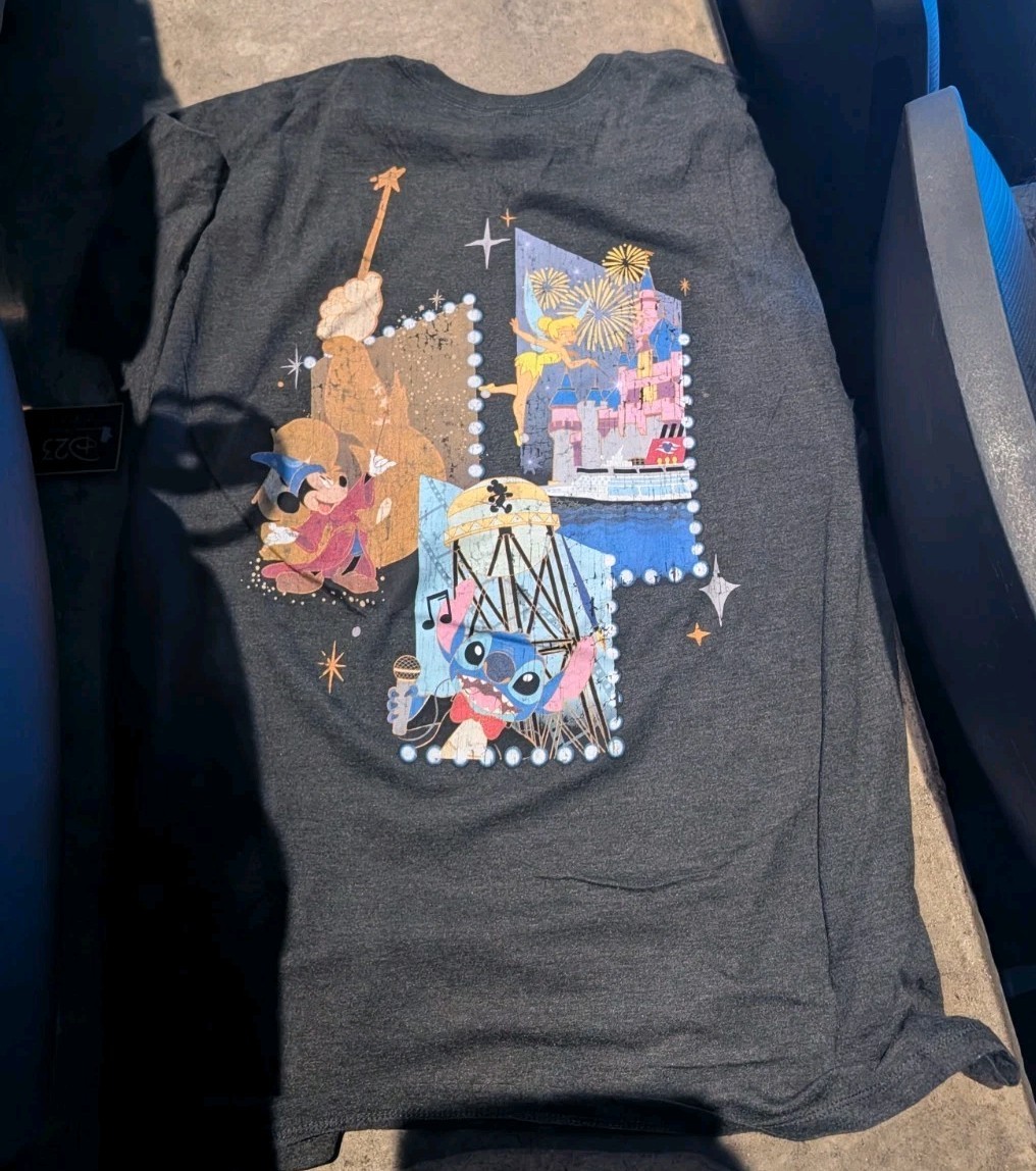 Disney Honda Center 2026 D23 Shirt Stitch Sorcerer Mickey Tinker Bell XL Extra L