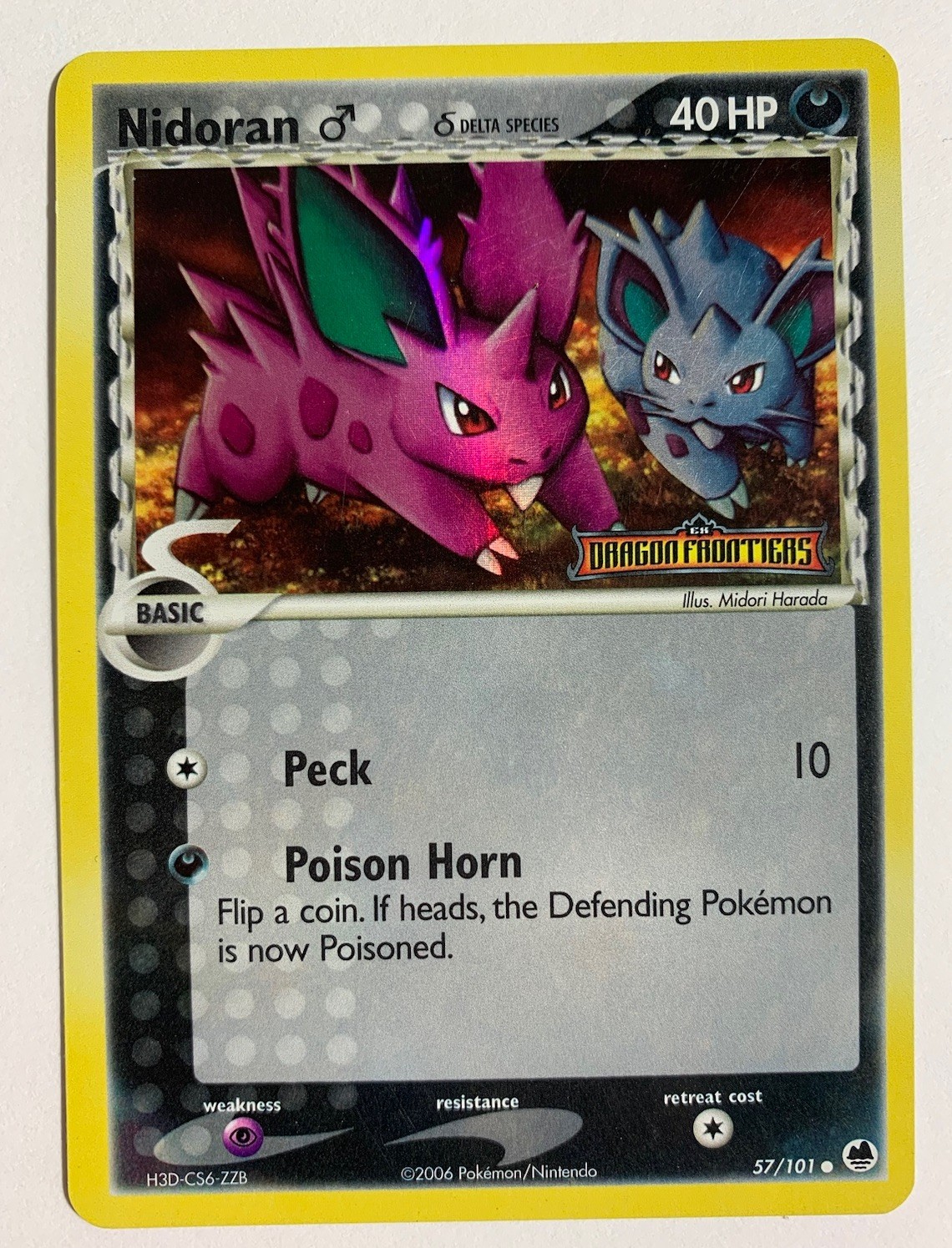 LP Nidoran M (Delta Species) 57/101 Dragon Frontiers Reverse Holo