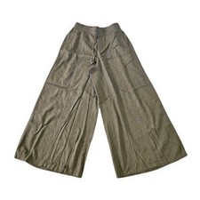 Simply Vera Vera Wang Linen Blend Wide Leg Pants Olive Green XS Drawstring Waist
