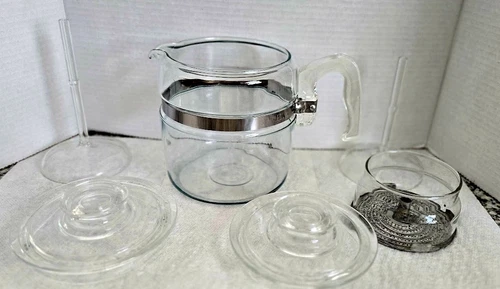 VTG PYREX FALMEWARE PERCOLATOR COFFEE POT PARTS 4-6 CUP, 9 CUP