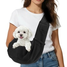 Dog Sling Carrier for Small Pet Breathable Mesh with Buckle Black