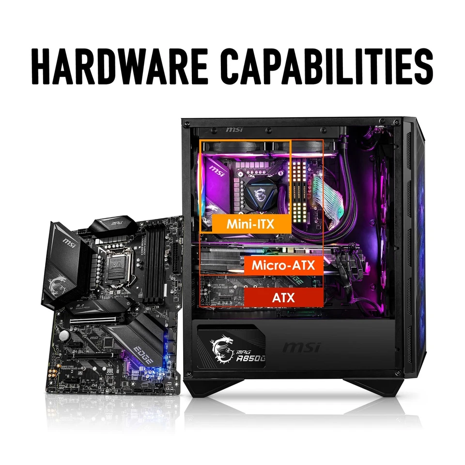 MSI MPG GUNGNIR 111R Mid Tower Gaming PC Case - Black, 4 x 120mm ARGB Fans, U... - Image 4 of 4