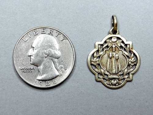 Infant Jesus of Prague. Antique Religious Pendant. Large Openwork Medal. - Picture 4 of 5