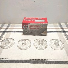 Vtg Norpro Glass Cookie Stamps Set of 4 Heart...