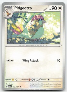 Pidgeotto 163/197 Obsidian Flames Uncommon