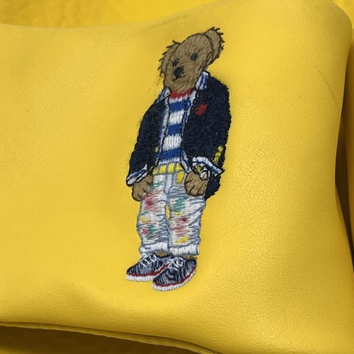Polo Ralph Lauren BIG POLO BEAR Men's Pool Slides Sandals Yellow Size 9 - Picture 15 of 17
