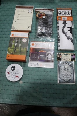 MARTHA STEWART HALLOWEEN PARTY PACKAGE, GLASS TEST TUBES, WALL SILHOUETTES, More