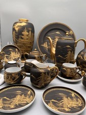 Set Completo 22 Pezzi Cerimonia del Tè Satsuma.Marca 加山 Periodo Kazan-Taisho