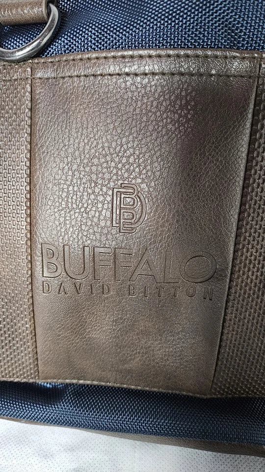 David Bitton Buffalo 邮差包 棕色/海军蓝 斜挎包 男女通用 Murse — 第 4/4 张图片