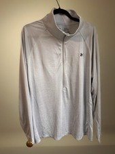 Under Armour Loose Fit 1/4 Zip Pullover Men  s 2X Gray Long Sleeve Lightweight
