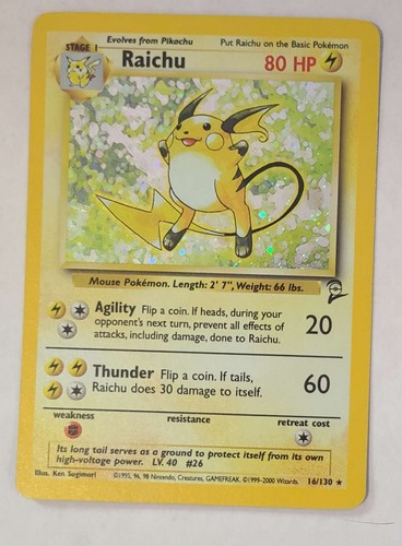 Raichu Holo 16/130 Base Set 2 Pokemon Card LP