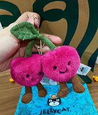 Jellycat Amuseables Cherries Bag Charm Plush Keychain Cute Gift NWT - ON SALE