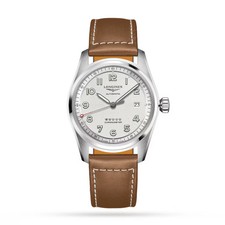 Longines Spirit 40 MM Automatic Leather White Dial Watch L38104732