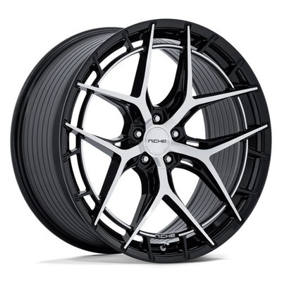 Niche NC286 RIVIERA Wheels 22x9 (27, 5x120.65, 74.1) Black Rims Set of 4