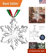 2025 Edition Crystal Snowflake Ornament - Elegant Holiday Gift, 2024 Clear