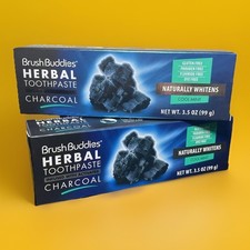 Brush Buddies Herbal Toothpaste Charcoal Cool Mint 3.5oz Lot Of 2 New Exp 6/26 1.28 per gallon