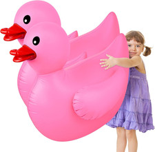 2 Pack 4 Feet Giant Inflatable Duck Pool Float, Pink