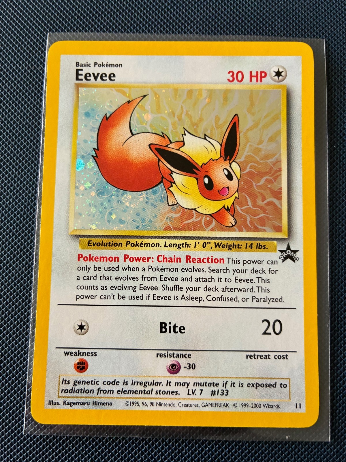 Eevee 11 Holo Promo Black Star Pokemon Card with Swirl Excellent Condition (1)
