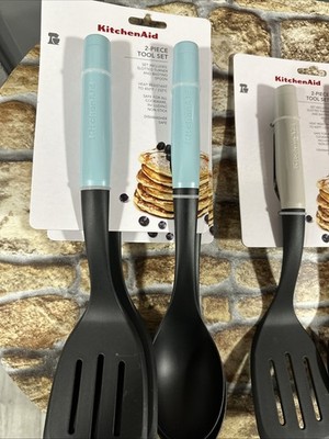 KitchenAid KitchenCraft Masterclass 2-teiliges Werkzeugset Aqua Sky Wender Löffel