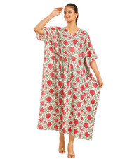 100 Cotton Kaftan, Hand Block Kaftan, Floral Print Cotton Kaftan, Women Dress,