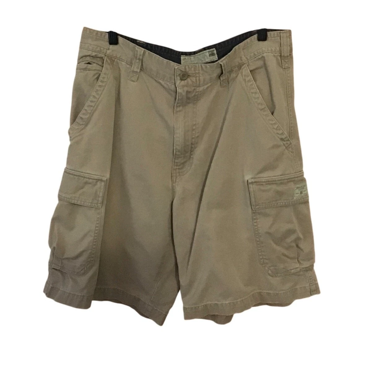 Mens Vintage American Eagle 100% Cotton Beige Cargo Shorts 33