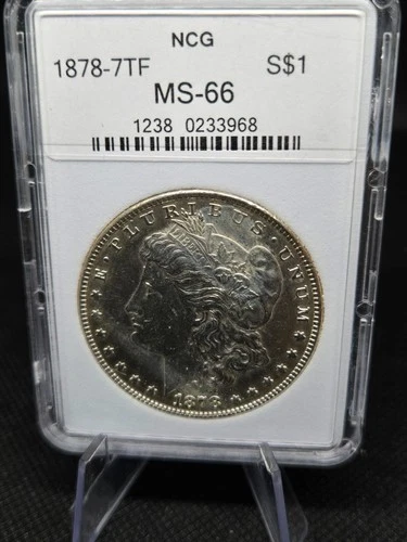 1878-7TF NCG MS66 Morgan VAM4 Silver -7 Tail Feathers Reverse of 1878-1st YR