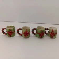 Miniature Tea Cups Set 3/4 Inch - Christmas Decor C&F Enterprises 1995 