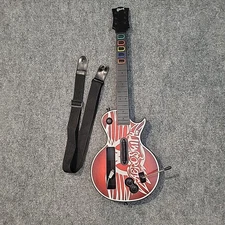 Nintendo Wii Guitar Hero AEROSMITH Red Octane Gibson Les Paul Guitar Tested Work