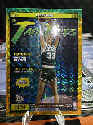 Topps 2025-26 Topps Chrome Tall Tales Larry Bird TT-15 Gold Geo 23/50 Celtics