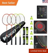 Ultimate Backyard Badminton Set - 4 Rackets, Shuttlecocks Carry Bag Included