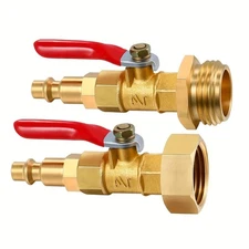 Brass Ball Valve Kit-RV Water System Blow Out &Winterize Tool with Quick Connect