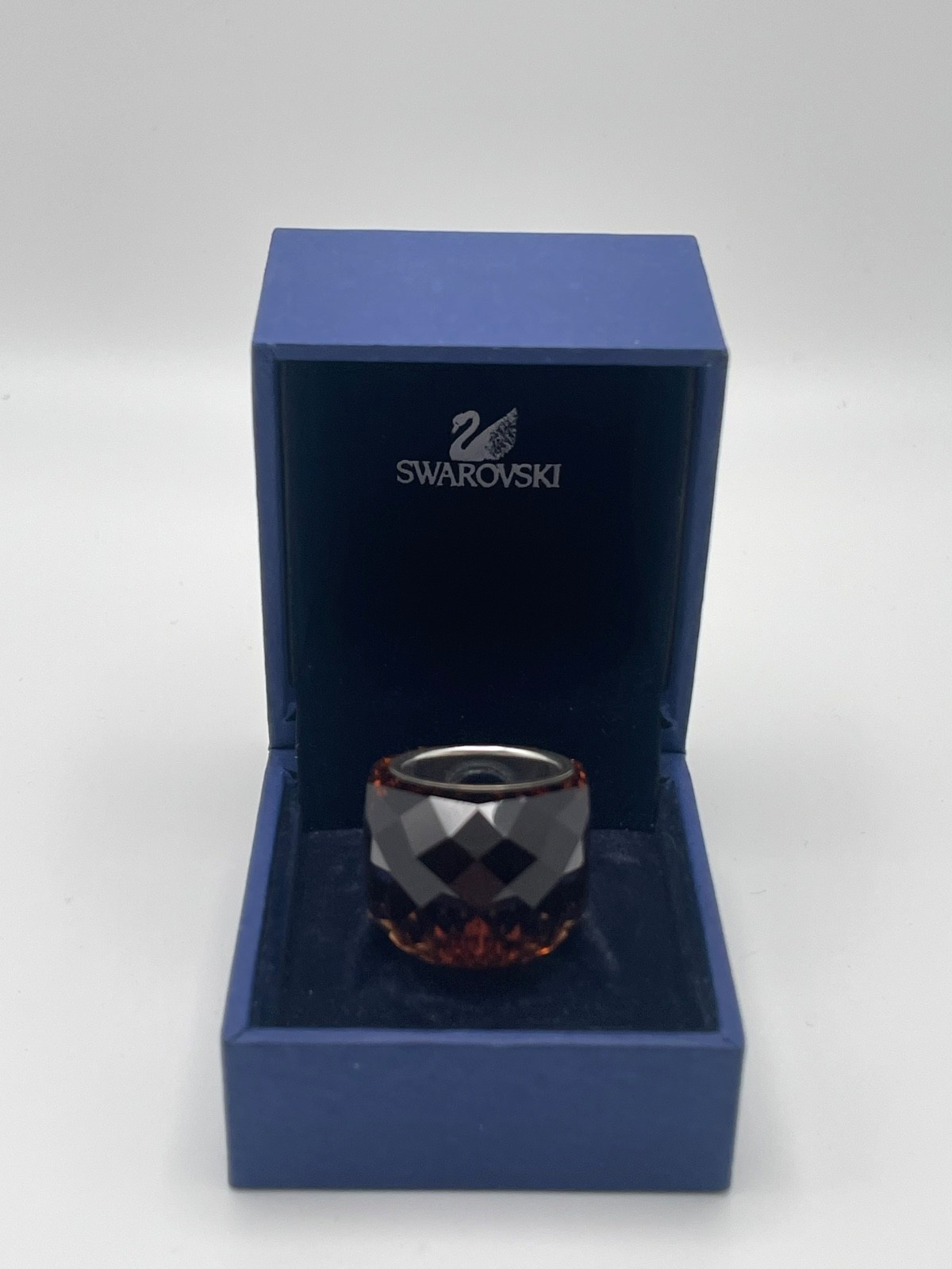 Swarovski Nirvana Brown Faceted Crystal Ring Sign… - image 7