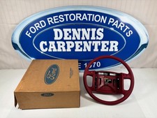 1992 Ford Mustang Gt Lx Scarlet Red Vinyl Steering Wheel No Cruise Control Nos