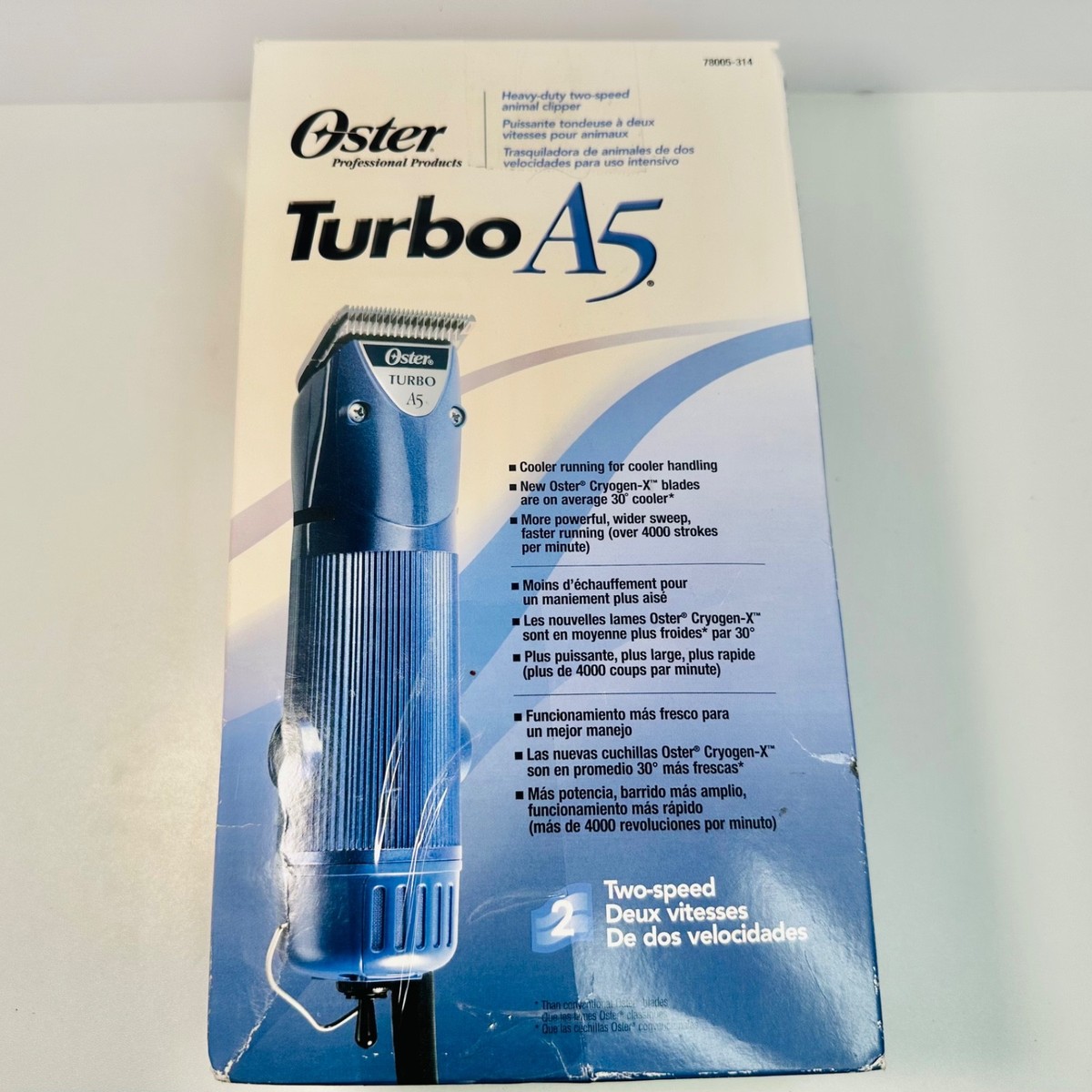OSTER Turbo A5 2-Speed Professional Dog/Cat Clipper Size 10 Blade
