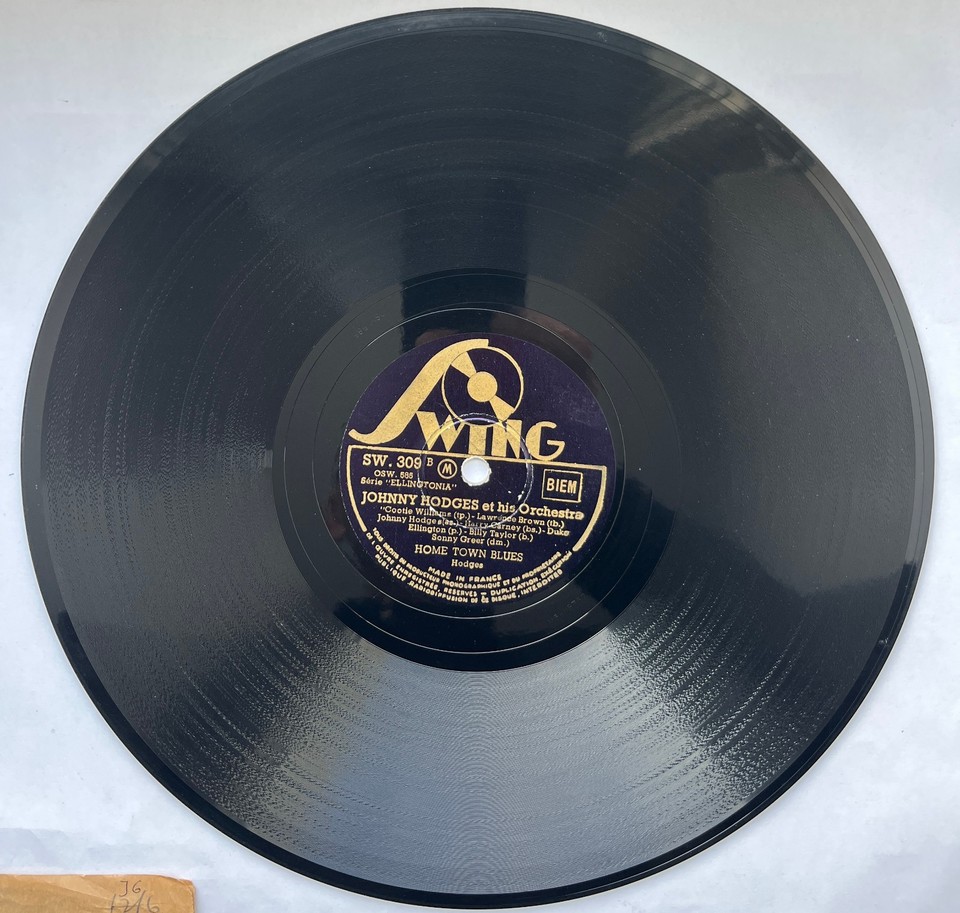 78rpm SWING Label SW.309 JOHNNY HODGES DUKE ELLINGTON SONNY GREER ...